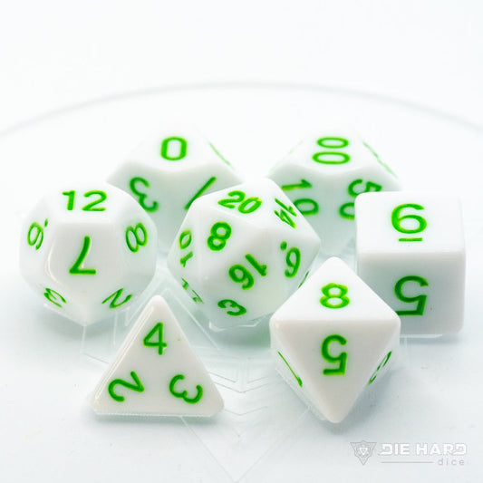 Die Hard Poly RPG Set - White With Pastel Green