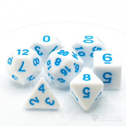 Die Hard Poly RPG Set - White With Pastel Blue