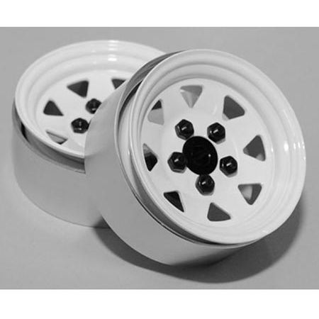 Wheels 5 Lug Wagon (4): 1.9" Stamped Beadlock - Black or White Steel