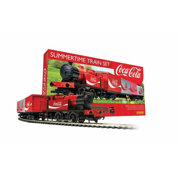 Summer Coca-Cola(R) Train Set - Standard DC 0-4-0T, 2 Cars, 3 Containers, Track Circle, Power Pack