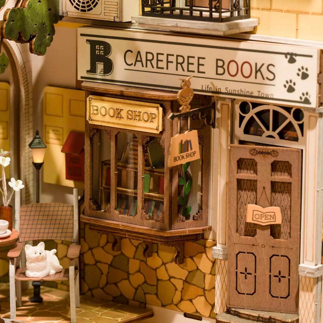 DIY House Sunshine Town Book Nook Shelf Insert TGB02