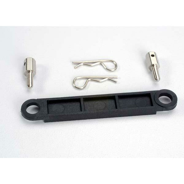 Traxxas Battery Hold Down Plate (Black)(2 Body Clips) TRA3727