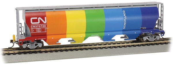 Bachmann Industries Canadian Cylindrical 4-Bay Grain Hopper, Flashing FRED - Ready to Run #73805