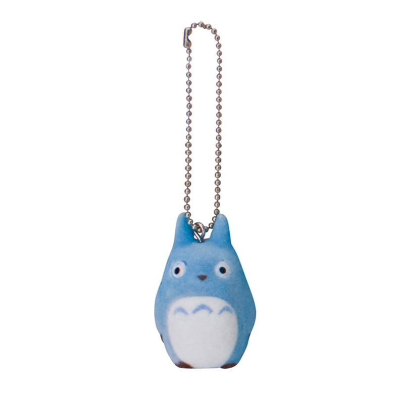 Sekiguchi Flocked Key Chain - Blue Totoro