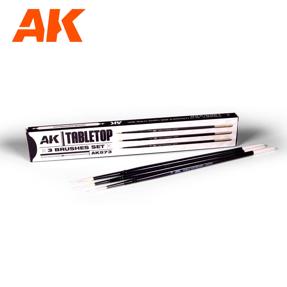 AK Interactive Table Top Brushes Set 0, 1, 2 AK-573