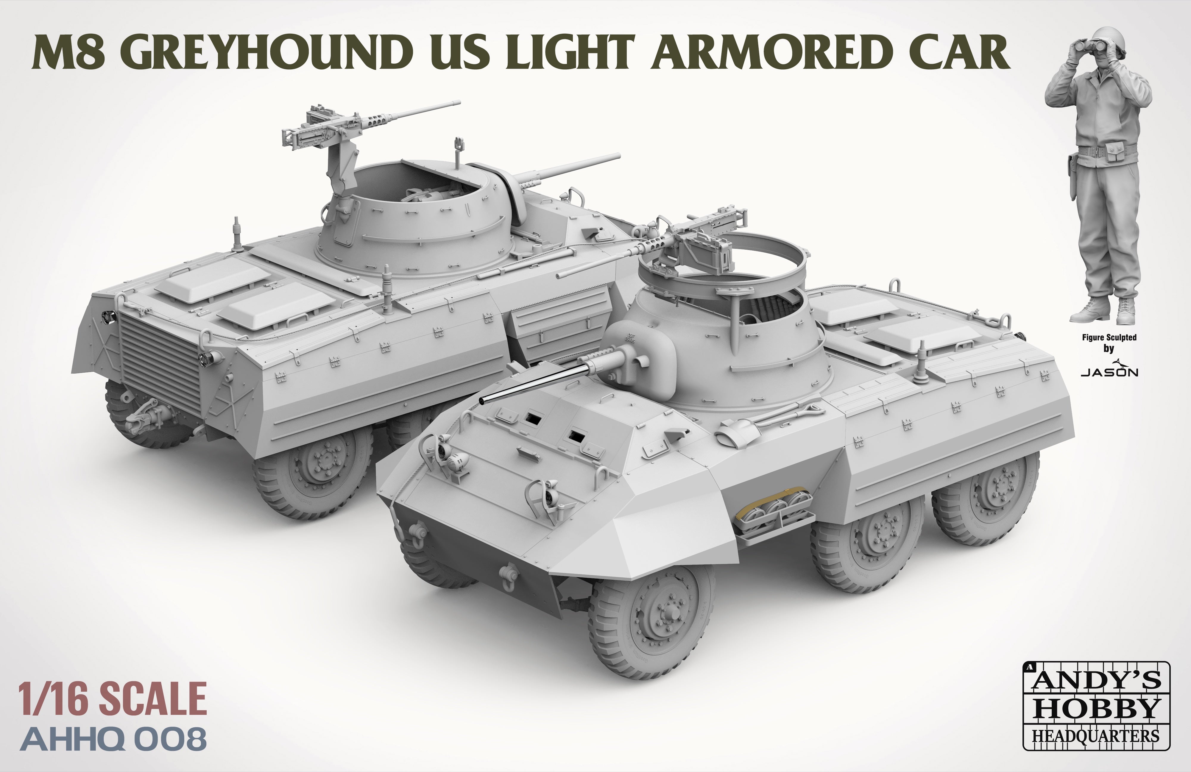 M8 Greyhound US Light Armored Car 1/16 #AHHQ008 by Andy's HHQ x Takom