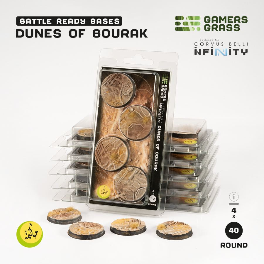 Gamers Grass Battle Ready Bases - Dunes of Bourak - Round 40mm (4x)