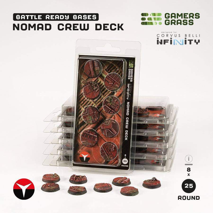 Gamers Grass Battle Ready Bases - Nomad Crew Deck - Round 25mm (8x)