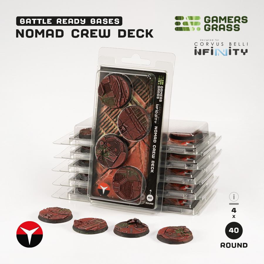 Gamers Grass Battle Ready Bases - Nomad Crew Deck - Round 40mm (4x)