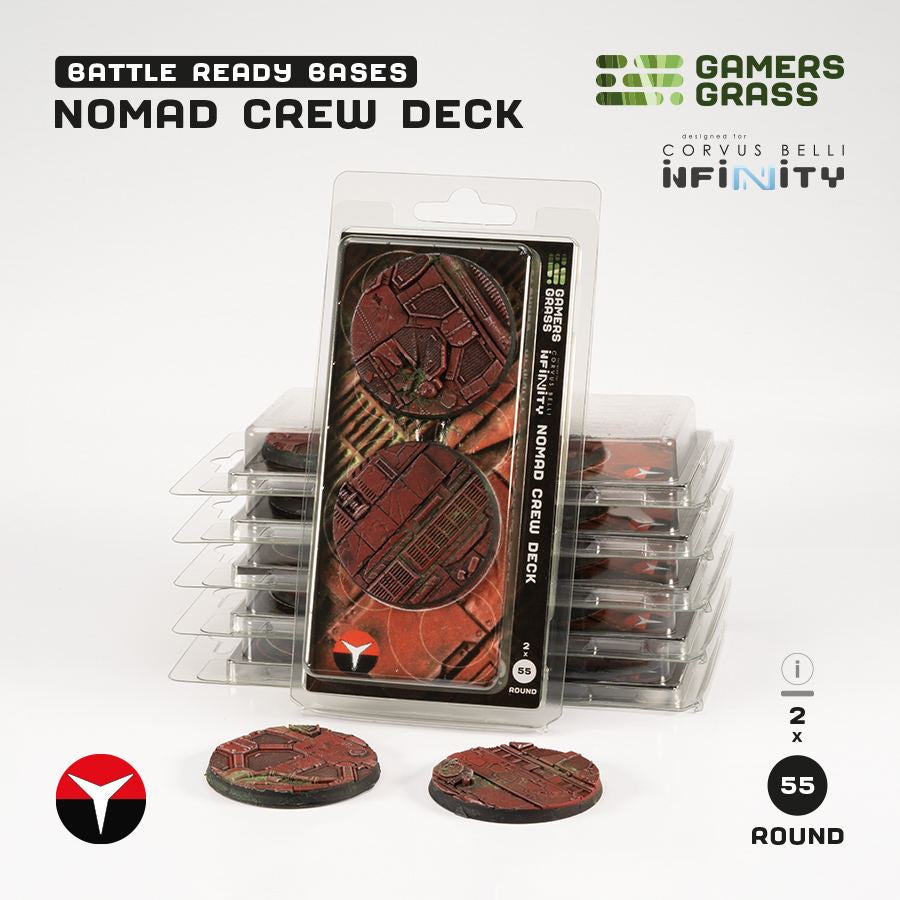 Gamers Grass Battle Ready Bases - Nomad Crew Deck - Round 55mm (2x)