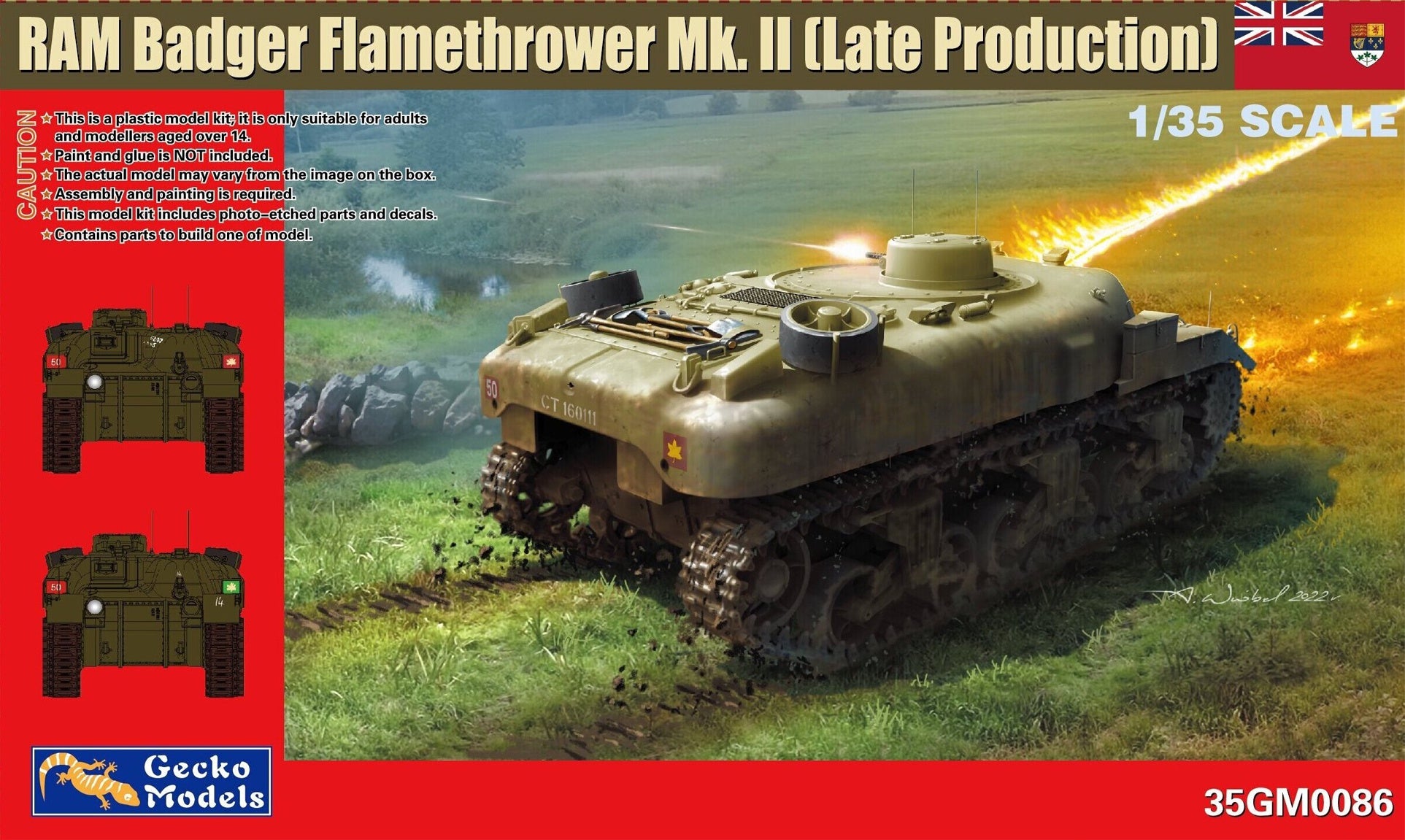 Canadian Badger Flamethrower Ram Mk II 1/35 #35GM0086 by Gecko