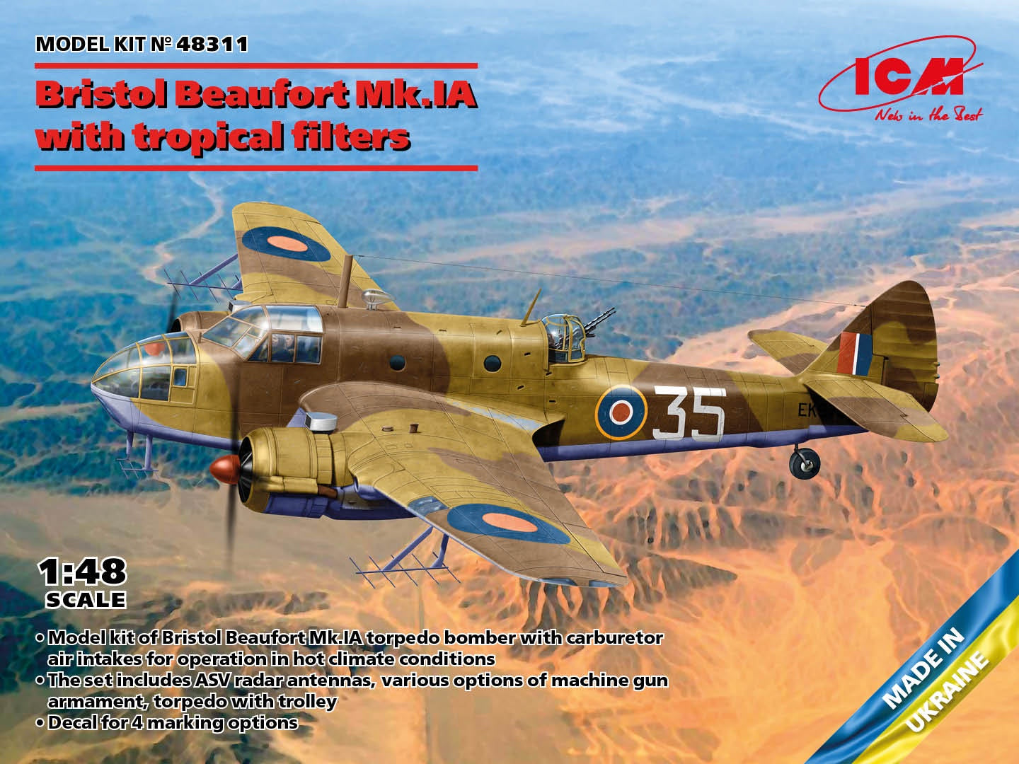 Bristol Beaufort Mk.IA with Tropical Filter 1/48 #48311 by ICM