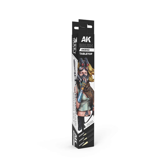 AK Interactive Tabletop Syntethic Brushes Set (3 Brushes) - AK-B102