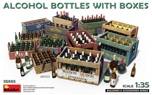 Alcohol Bottles w/Boxes 1/35 #35665 by MiniArt