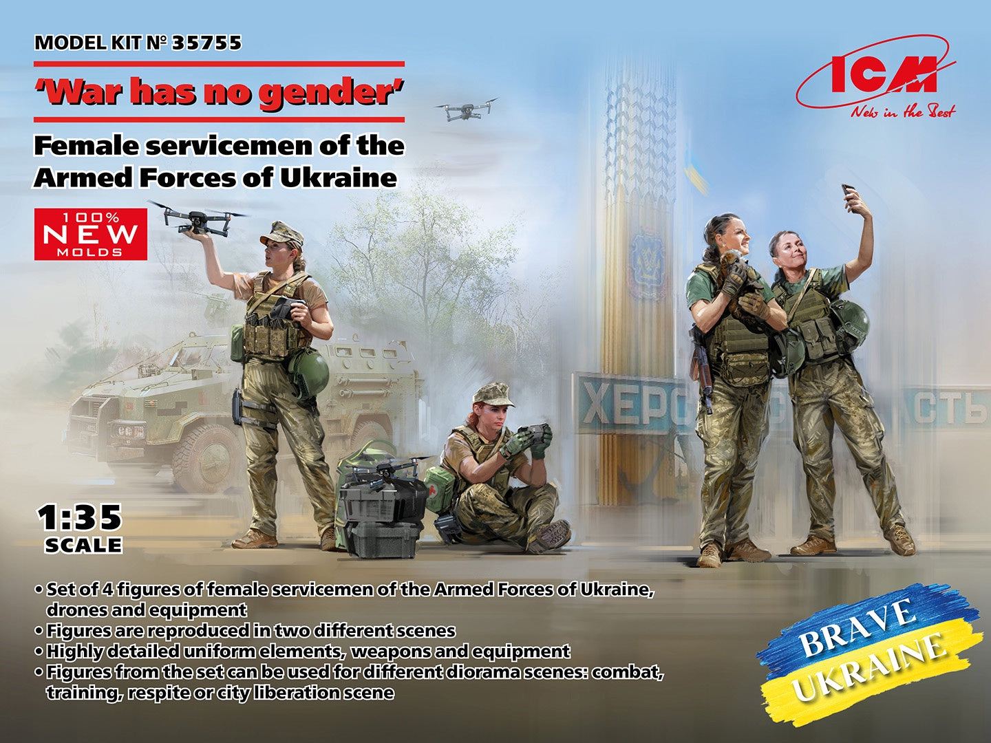 War has No Gender Female Servicemen of the Armed Forces of Ukraine 1/35 #35755 by ICM