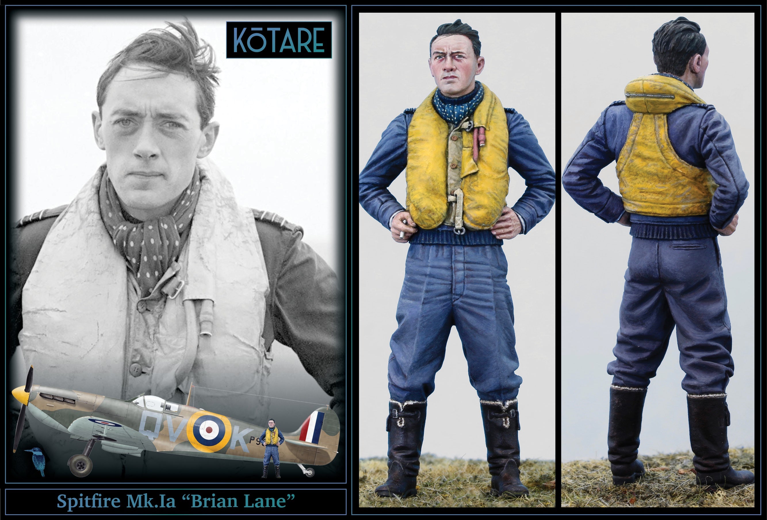 Spitfire Mk.Ia, “Brian Lane”, Aircraft Model Kit 1/32 #K32601 by Kotare