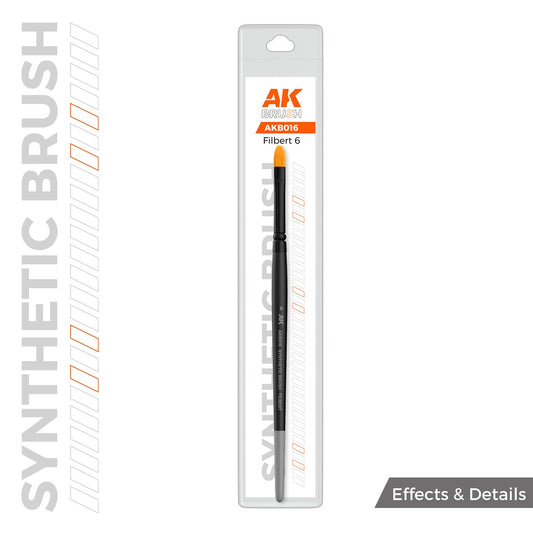 AK Interactive Synthetic Brush Filbert 6 - AK-B016