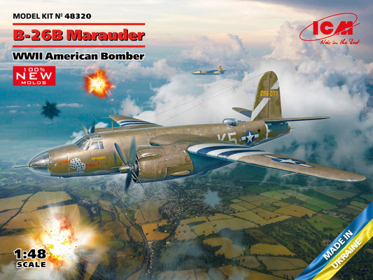 B-26B Marauder WWII American Bomber (100% new molds) 1/48 #48320 by ICM