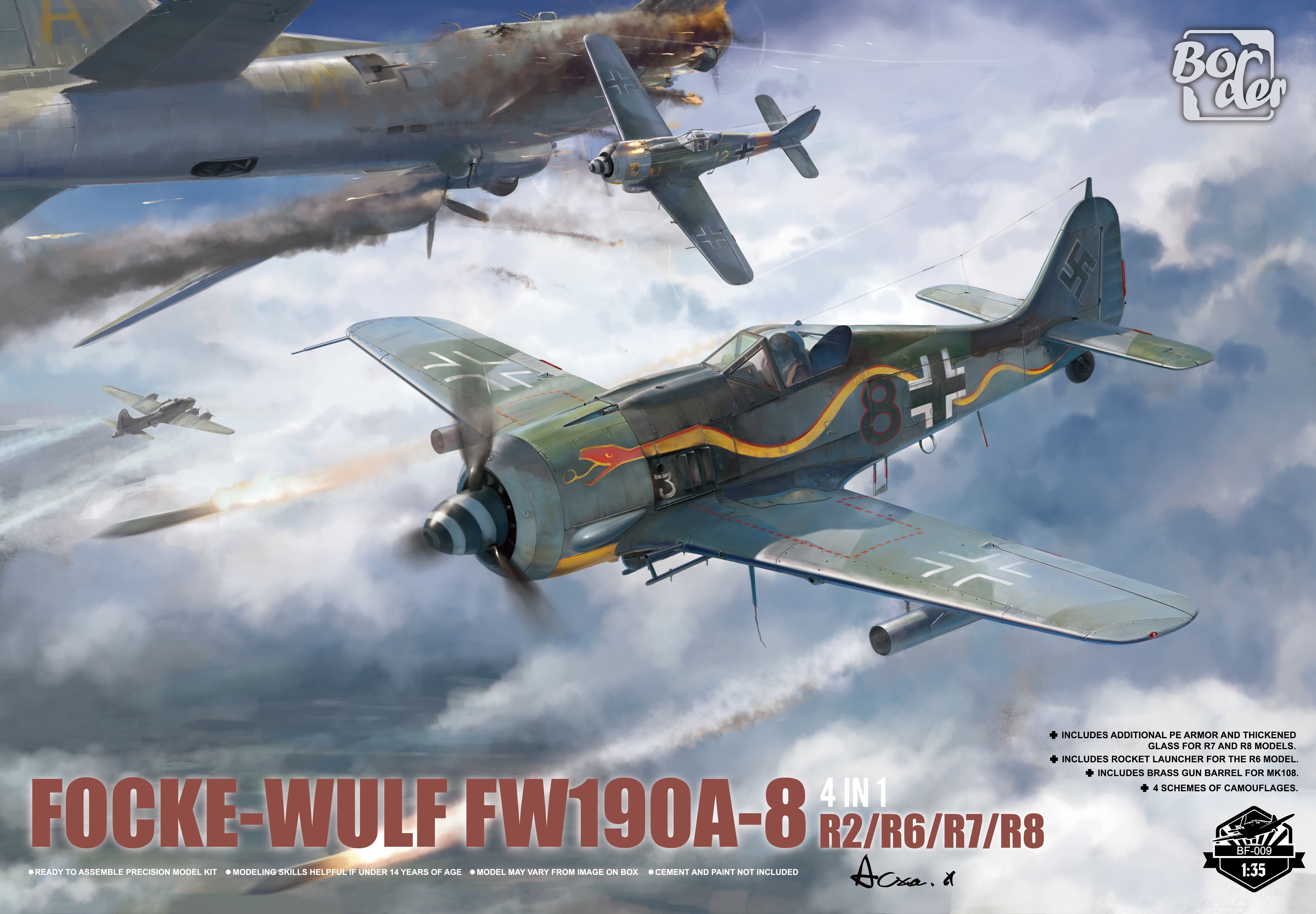 Focke-Wulf FW190A-8 4 in 1 (R2/R6/R7/R8) 1/35 #BF-009 by Border Models