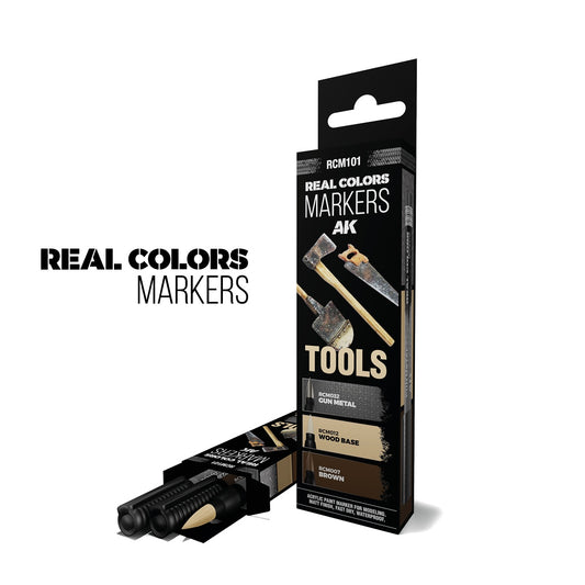 AK Interactive Real Colors Markers Tools - Set 3 Real Colors Markers RCM101