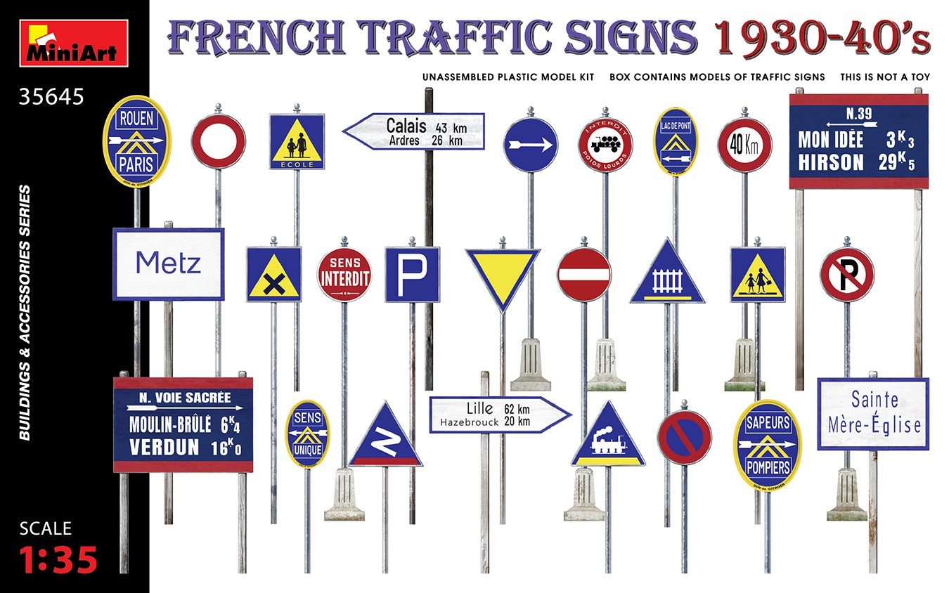 French Traffic Signs 1930-40's 1/35 #35645 by MiniArt