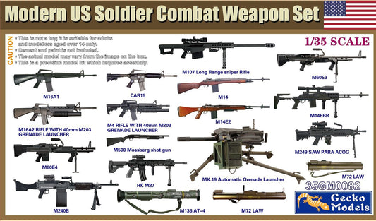 Modern US Soldier Combat Weapon Set 1/35 #35GM0082 by Gecko