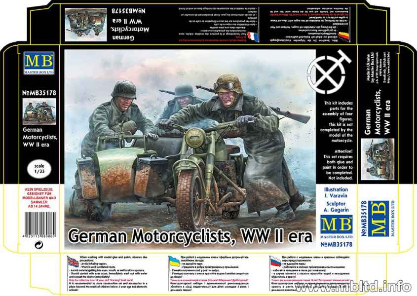 German Motorcyclists WWII Era 1/35 #35178 by Master Box