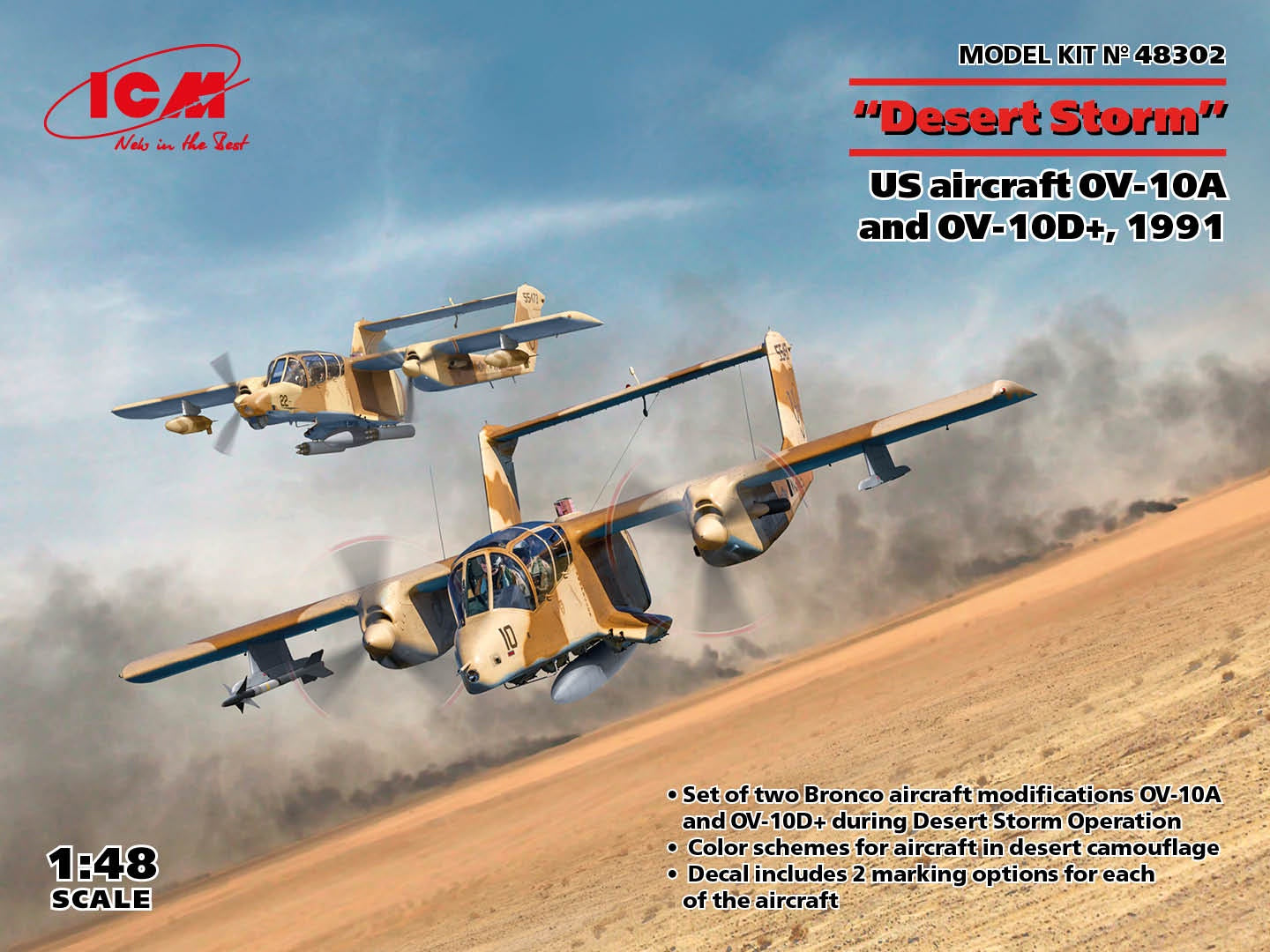 Desert Storm US aircraft OV-10A and OV-10D+, 1991 1/48 #48302 by ICM