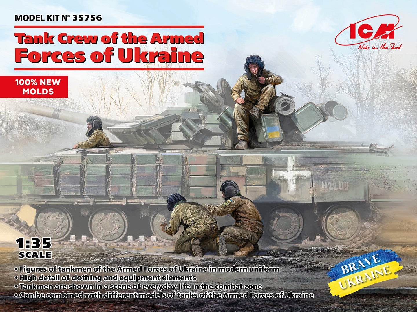 Tank Crew Of The Armed Forces Of Ukraine (100% New Molds) 1/35 #35756 by ICM