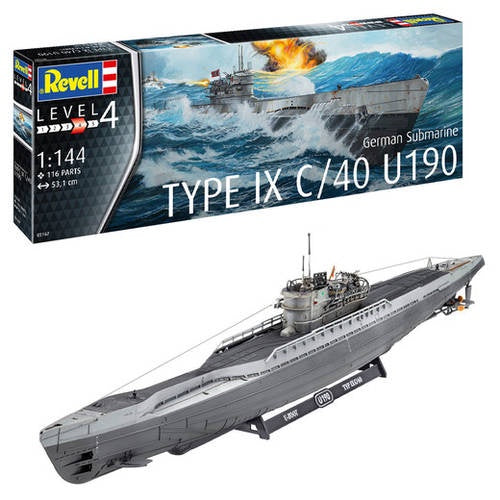 German Submarine Type IX C/40 1/144 #05167 by Revell