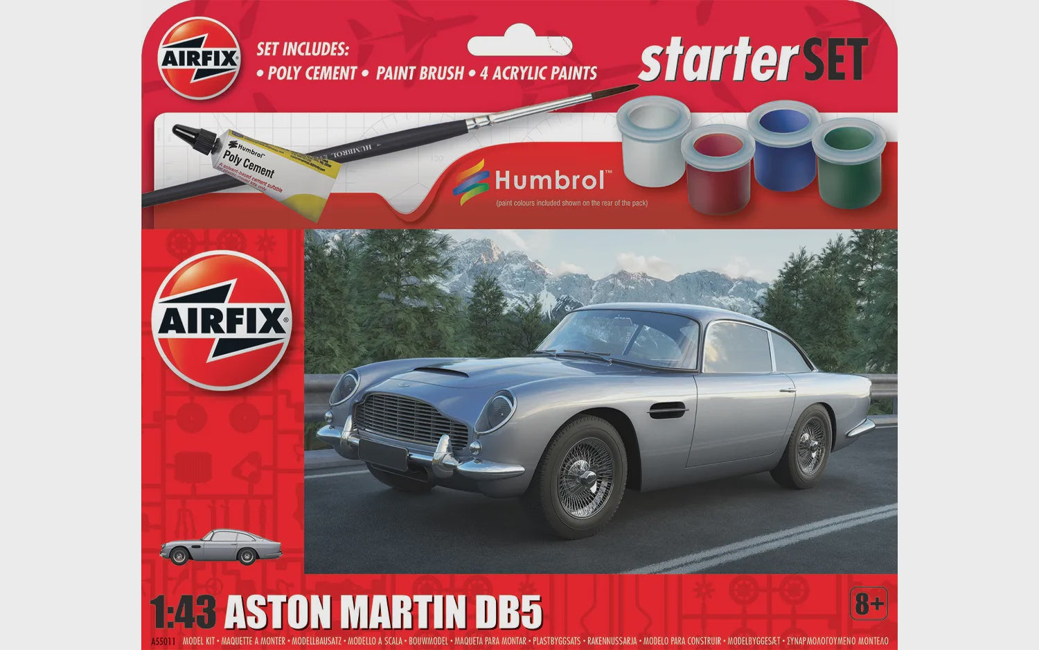 Aston Martin DB5 Starter Set 1/43 Model Car Kit #55011 by Airfix”