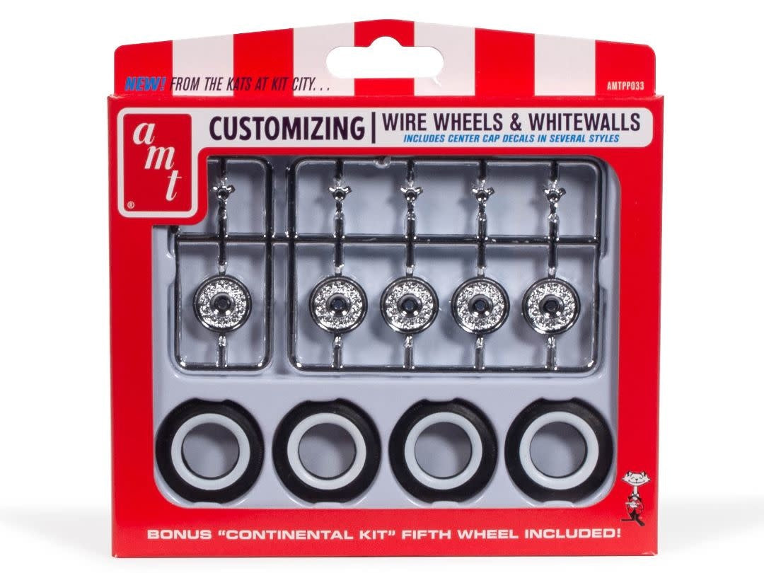 KH Wire Wheels & Tires Parts Pack 1/25 Car Accessory Model Kit #PP033 by AMT