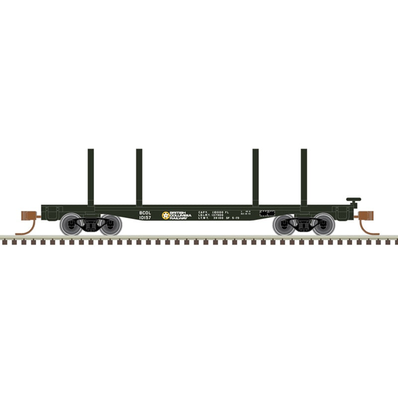Atlas 50006278 45' Logging Flat Car British Columbia 10157 Green (N)