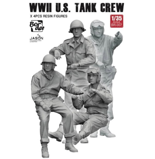 WWII US Tank Crew 4 Resin Figs 1/35 #BR-007 by Border Models