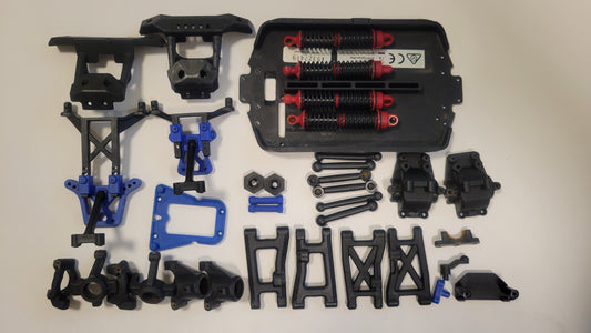 (Pre Owned) LaTrax Teton plastic chassis parts lot, As Is