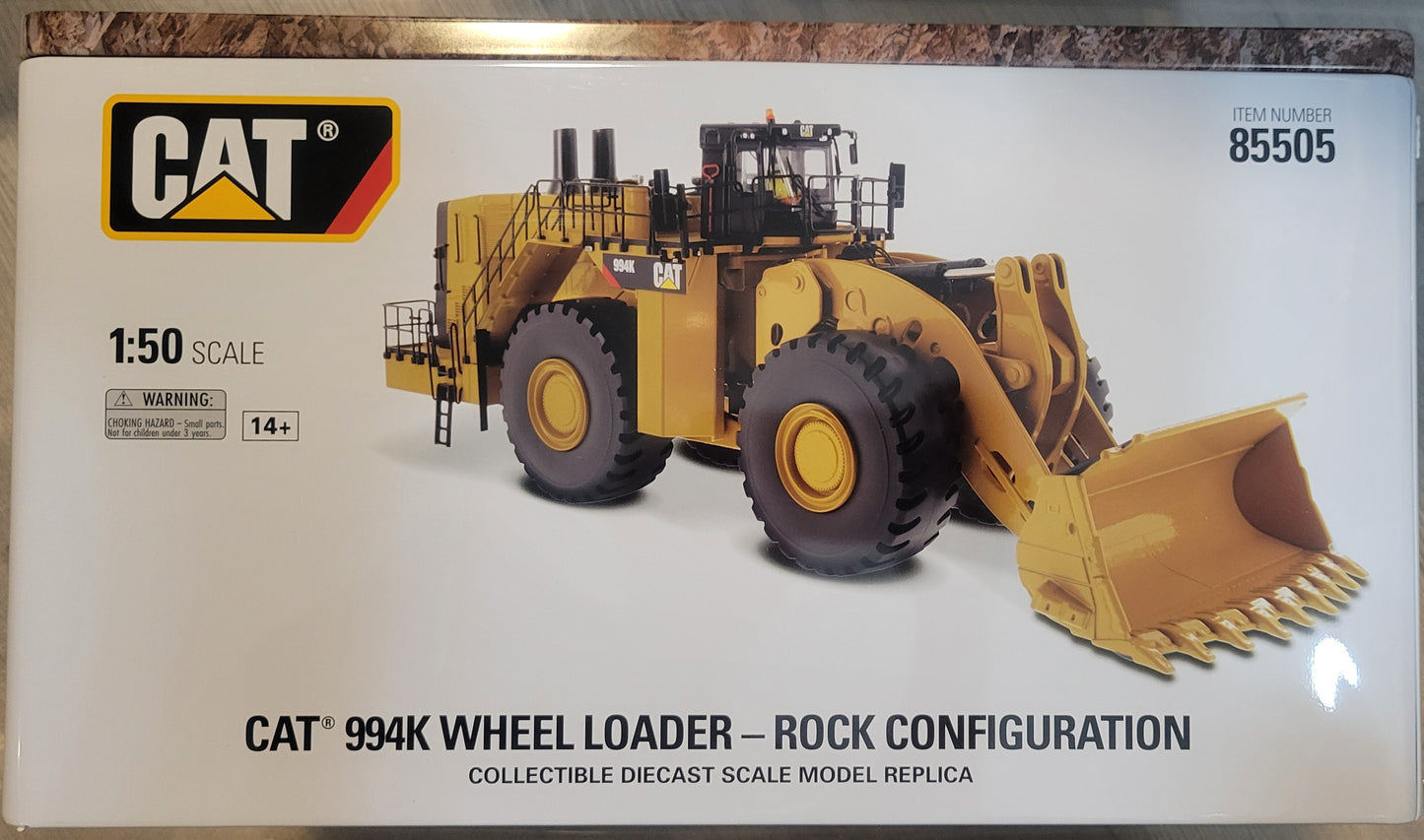 (Pre Owned) CAT 994K Wheel Loader (rock bucket) 1:50 85505 tin box