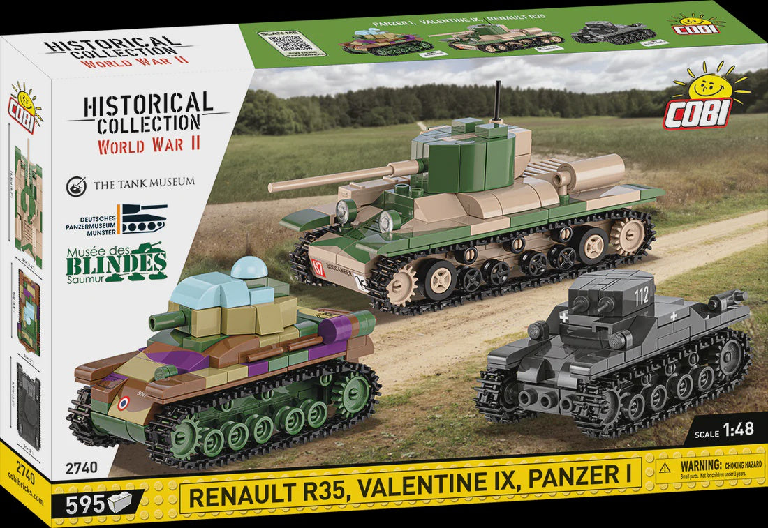 Cobi Historical Collection WWII: Renault R35 Valentine IX Panzer I 595 PCS