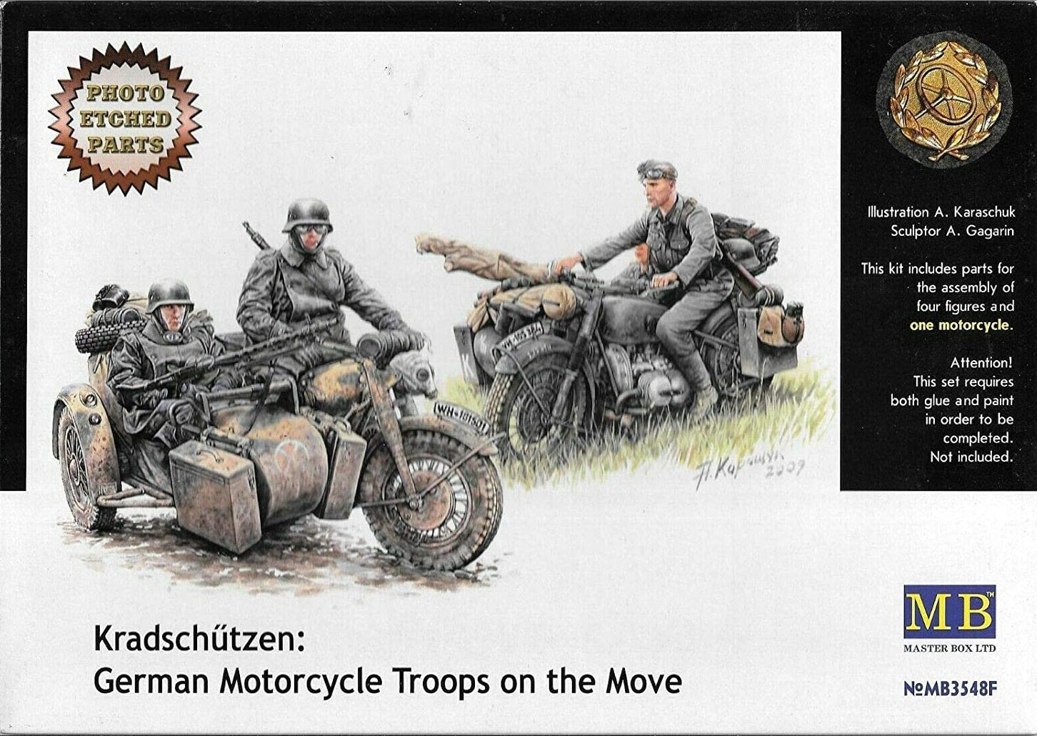 Kradschutzen: German Motorcycle Troops on the Move 1/35 #3548F by Master Box