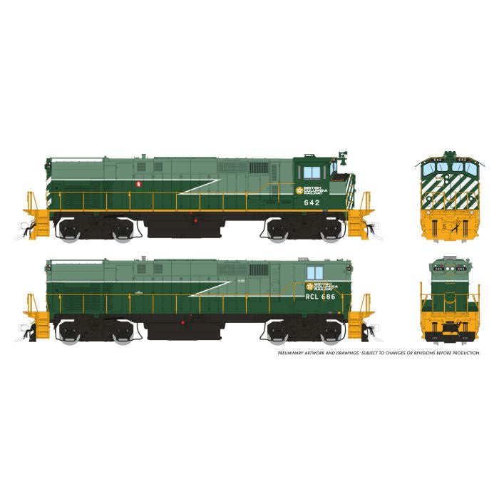 Rapido 033529 HO M420 + M420B (DC/DCC/Sound): BCR - Green Lightning Stripe Scheme: #642 + #686