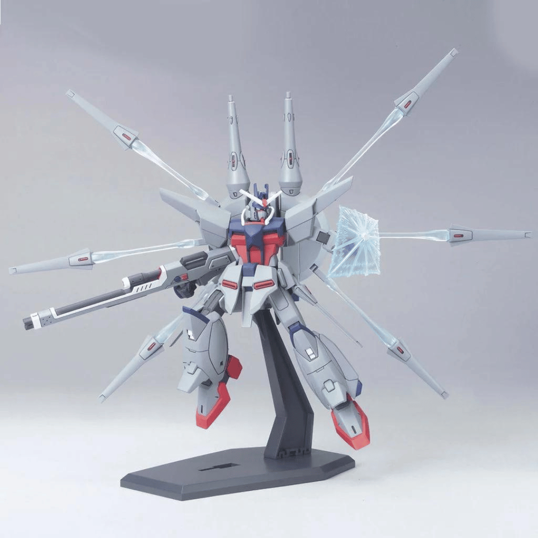 The HG Legend Gundam includes beam effect parts to replicate the box art where it fires its DRAGOON units.