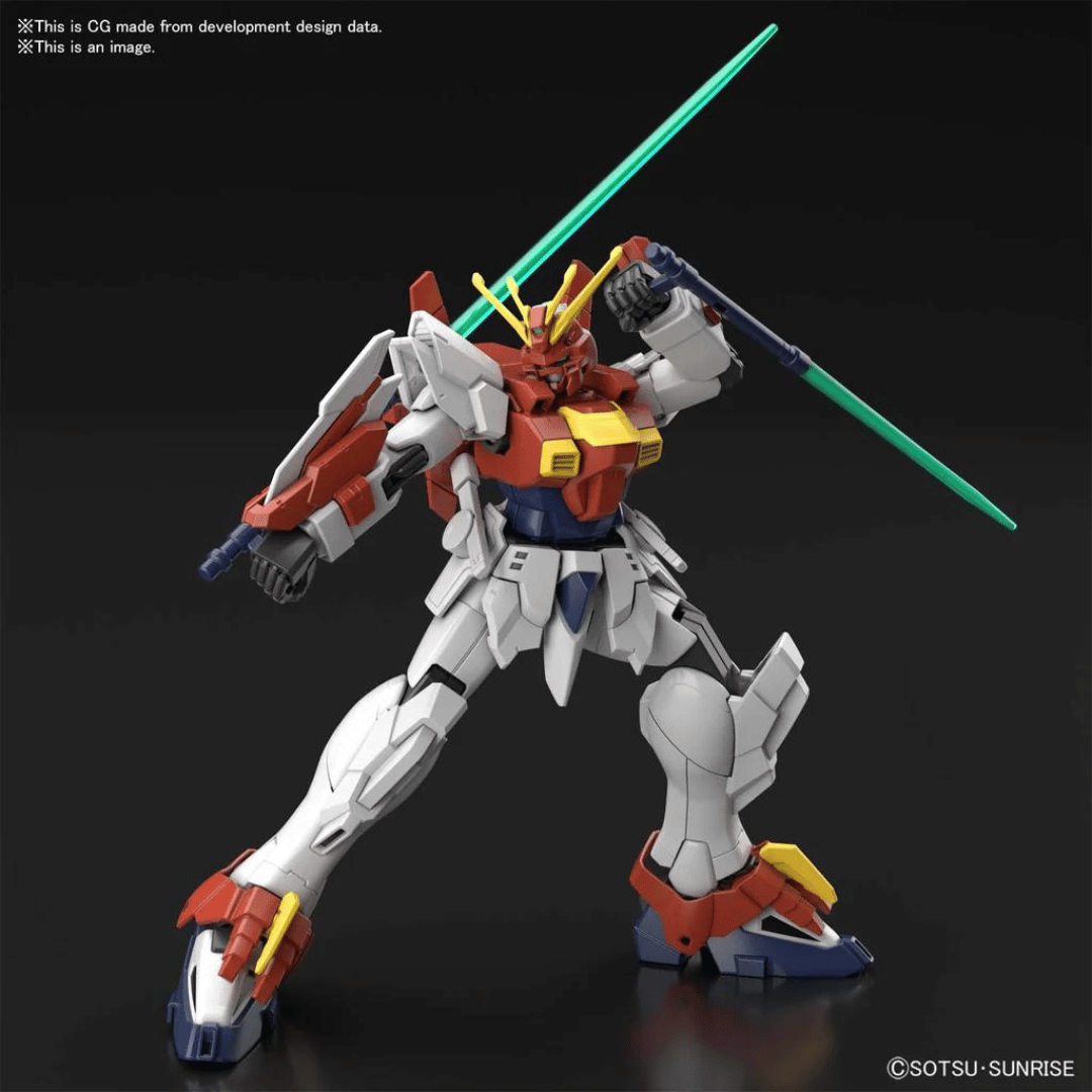 An action pose featuring the HG Blazing Gundam.