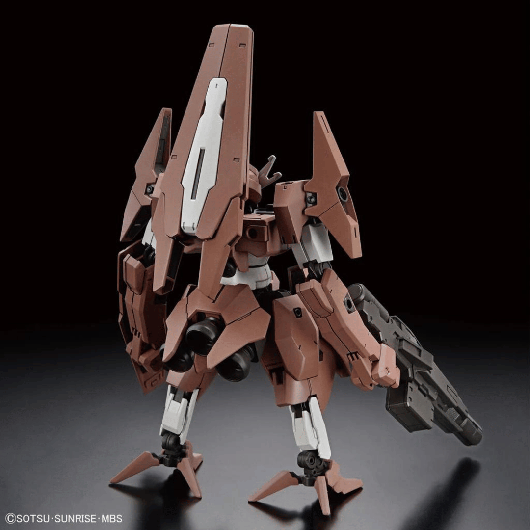 The Gundam Lfrith Thorn posed standing from behind.