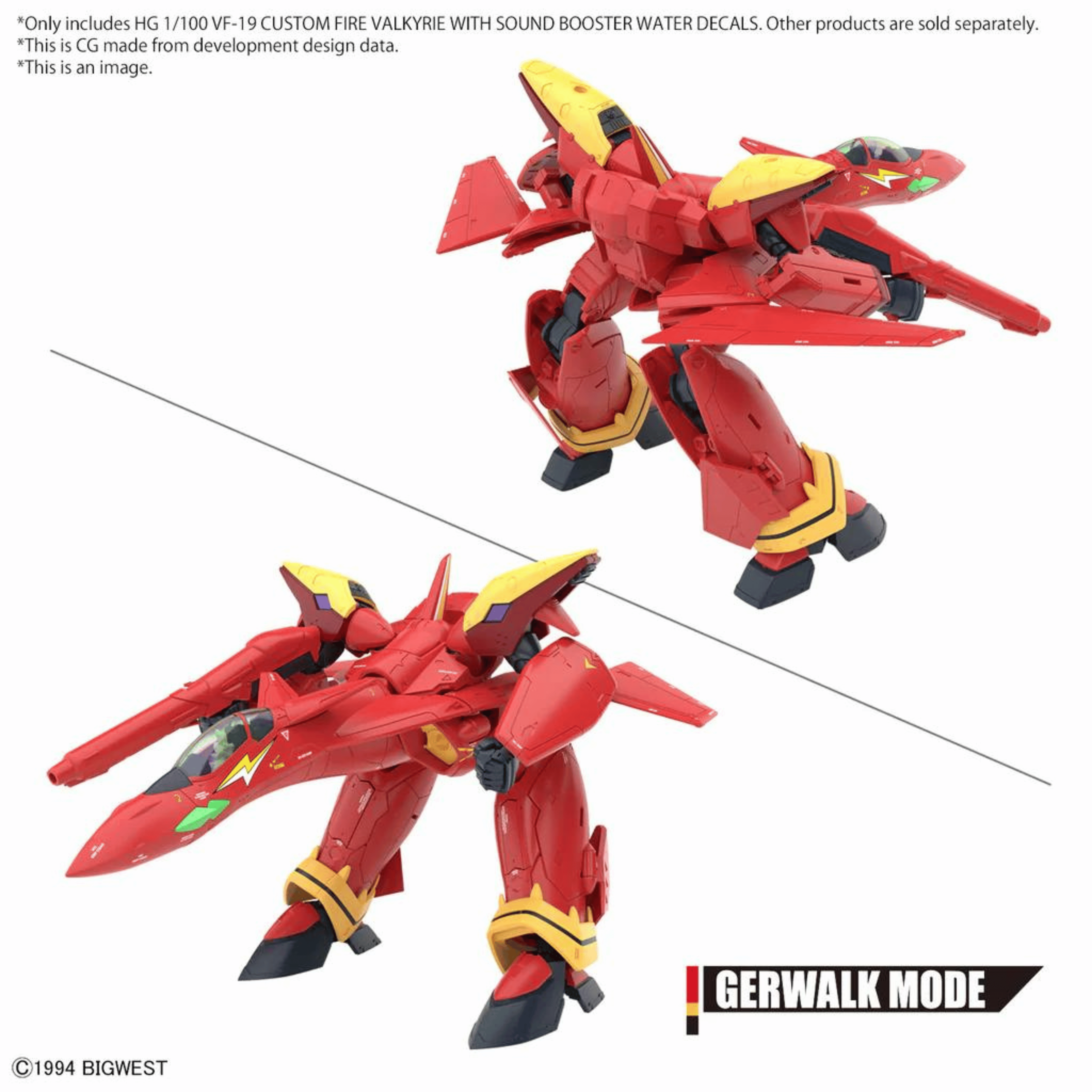 HG 1/100 VF-19 Custom Fire Valkyrie With Sound Booster #5066315 by Bandai