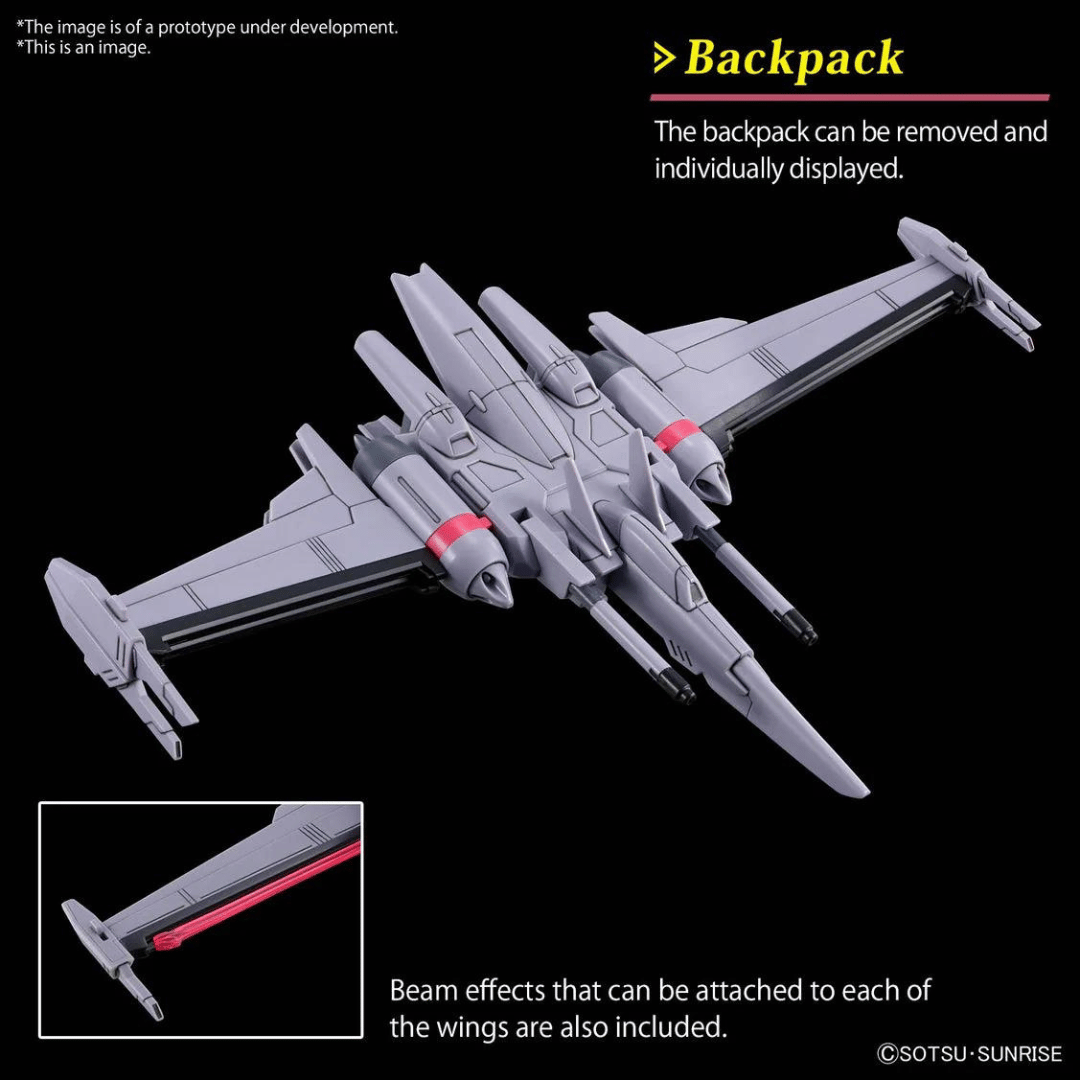 The HGCE Infinite Justice Gundam Type II comes with the new backpack, resembling a Star Wars X-Wing!