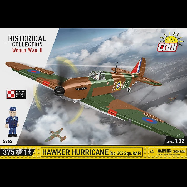 Cobi Historical Collection WWII: 5762 Hawker Hurricane (No.302 Sqn.RAF) 1/32 375 PCS