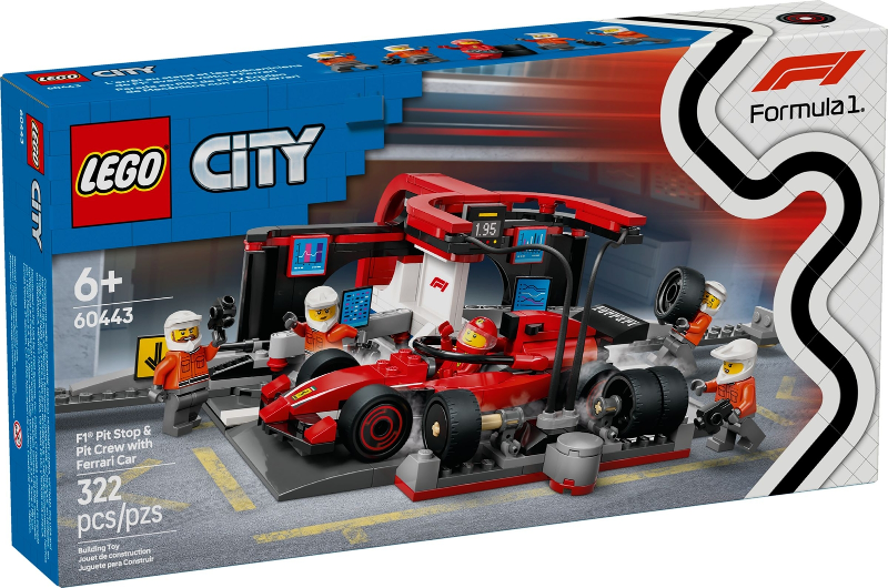 Lego City: F1 Pit Stop & Pit Crew with Ferrari Car 60443