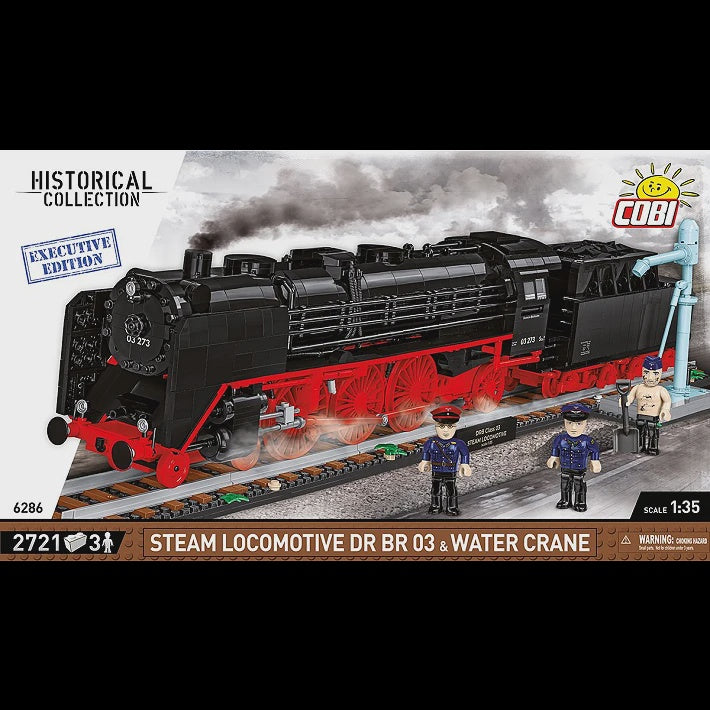 Cobi Historical Collection Trains: 6286 DR BR 03 Steam Locomotive & Water Crane - Executive Edition 1/35 2721 PCS