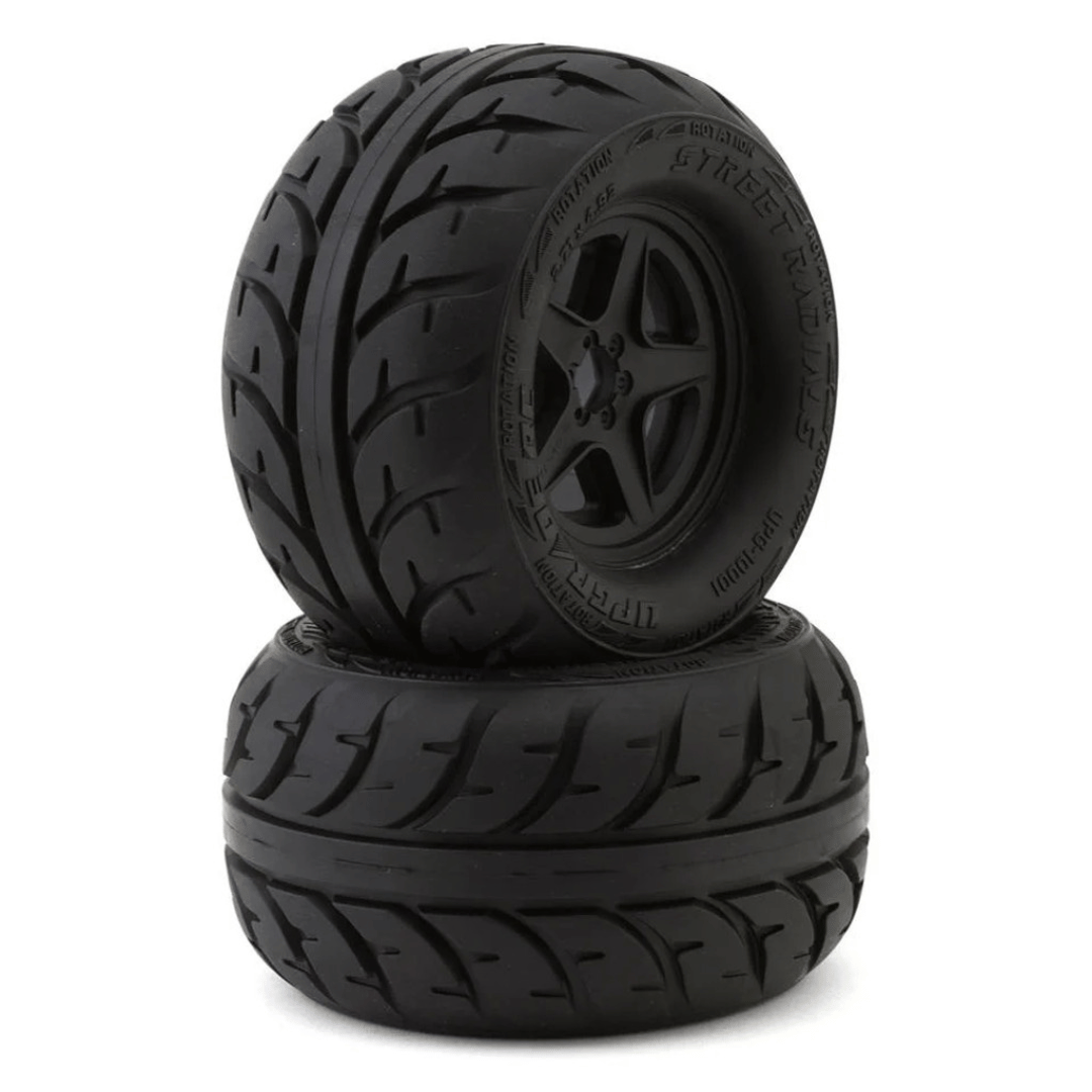 UpGrade RC Street Radials 2.8" Pre-Mounted On-Road Tires w/5-Star Wheels (2) (17mm/14mm/12mm Hex) - UPG-10001