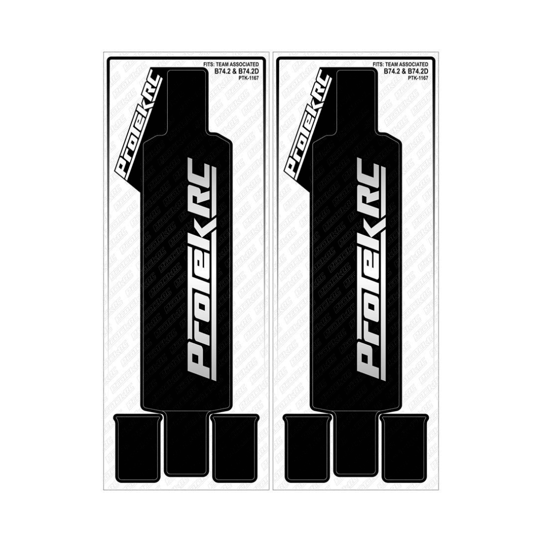 ProTek RC Team Associated B74.2 & B74.2D Chassis Protector (2) (Black) - PTK-1167