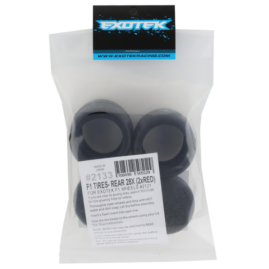 Exotek F1 Rear Rubber Tires (2) (Super Soft) - EXO2133